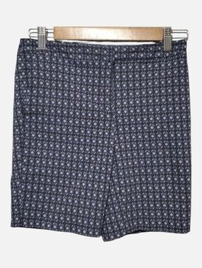 Mario Serrani Italy Shorts Womens Size 2 Blue Black White Diamond Abstract Print